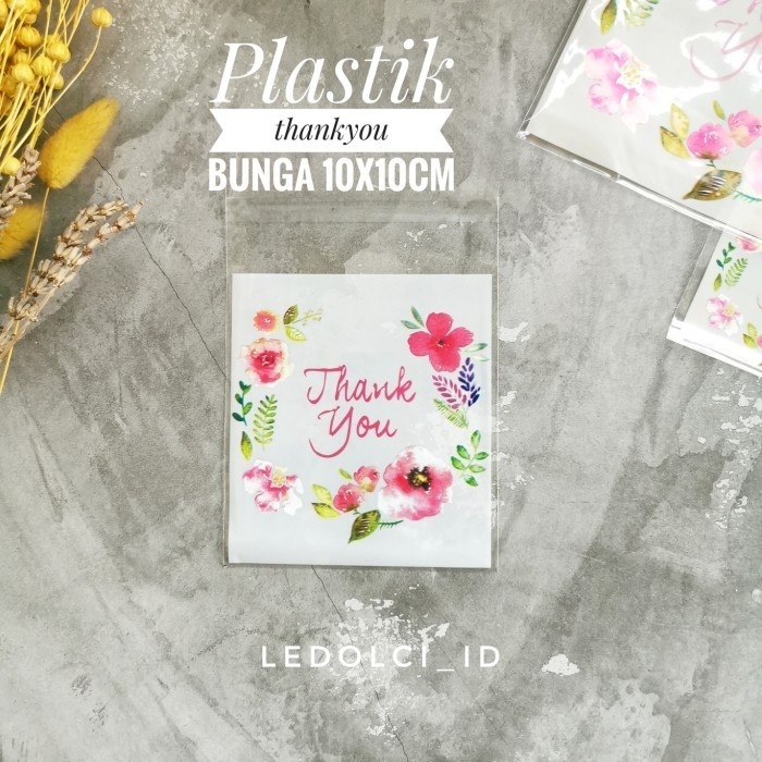 

] PLASTIK COOKIES PLASTIK BUNGKUS SOUVENIR THANK YOU BUNGA