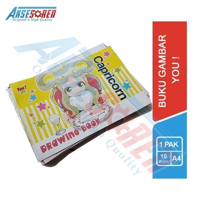 

Unik Aksesoren Buku Gambar A4 You [1 Pack/10 Buku] Drawing Book Mewarnai Limited