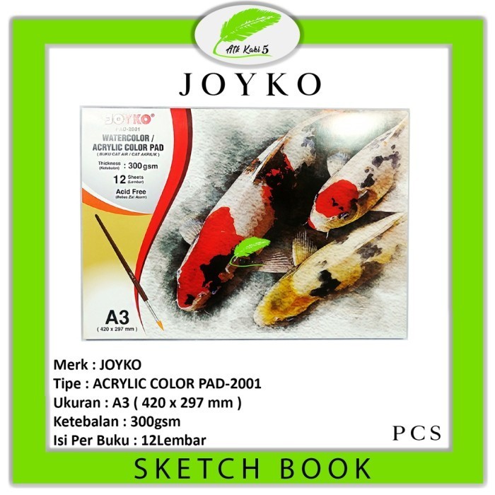 

Bagus Joyko Buku Gambar Cat Akrilik Pad-2001 A3 Acrylic Pad [ Per 1 Buku ] Berkualitas