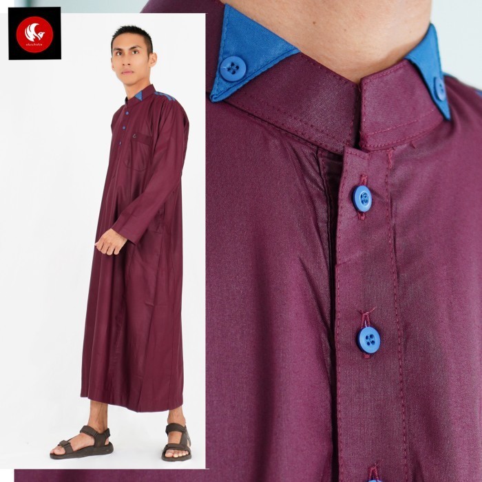 CODJubah Turki Al-Isra Pakaian Gamis Pria Fashion Muslim - Maroon, XXLslimfit premium jumbo al haram
