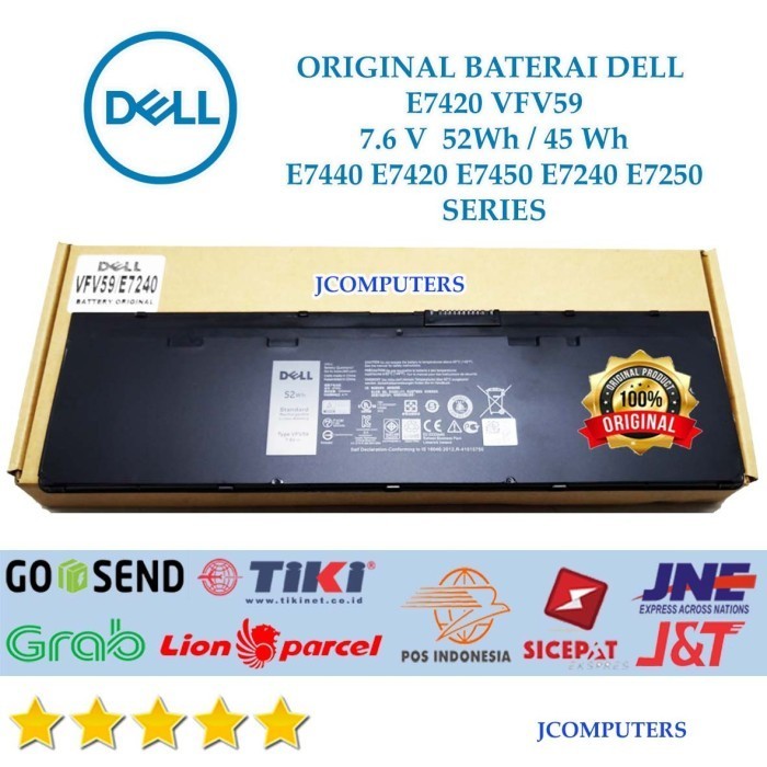 Baterai Laptop Original Dell Latitude E7240 E7250 Ultrabook Wd52H