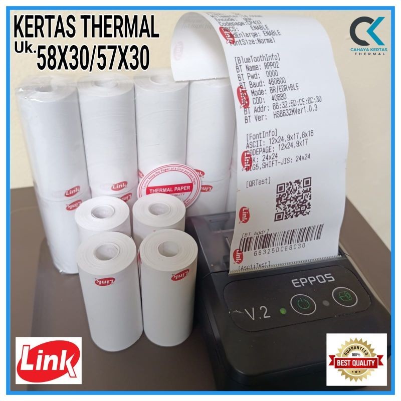 

KERTAS THERMAL EDC LOGO LINK 58X30/57X30 PAKET 10 ROLL/1 PACK