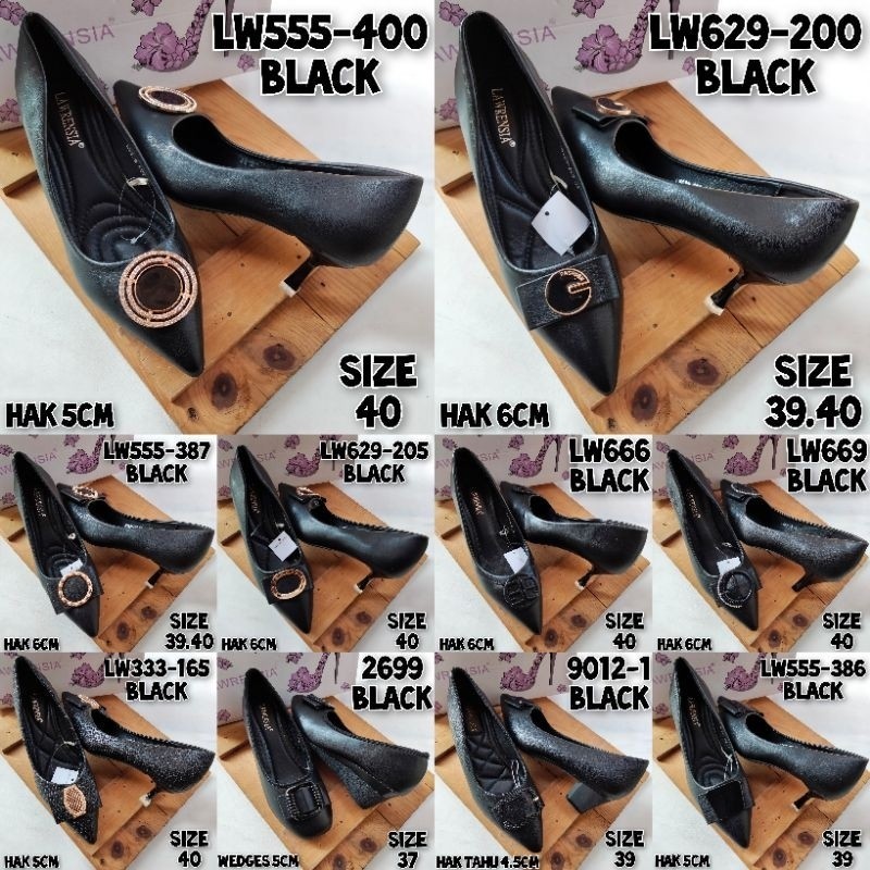 VWS SEPATU PANTOFEL HITAM WANITA ORIGINAL LAWRENSIA Z7J