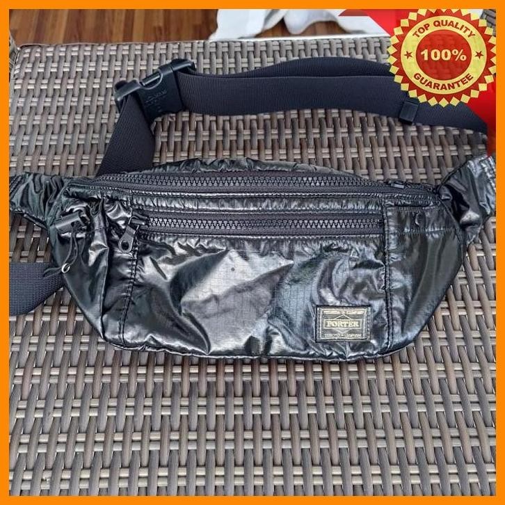(JOHA) TAS PORTER CIRE BLACK NYLON WAIST BAG BUKAN TANKER ORIGINAL JAPAN