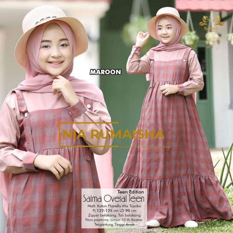 [BEST DEAL] Salma Kids Gamis Overal Anak Teen Remaja Original By Nia Rumaisha Orinaura