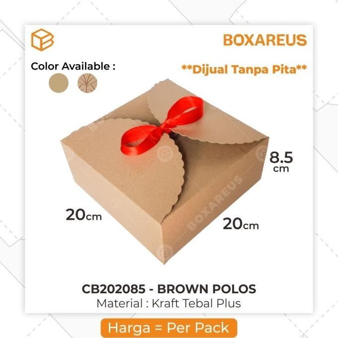 

Terjangkau - CB202085 Brown - Cake box, moon cake, kotak, packaging, dus - Polos !!