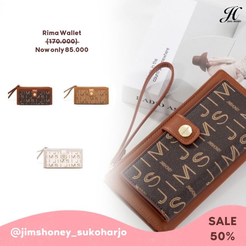 Jims honey Rima Wallet With Box Dompet Panjang bertali Dompet Panjang Wanita