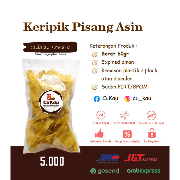 

Keripik Pisang Asin Snack / ngemil makanan ringan / cemilan kiloan murah / COD / PROMO 5000 - Cukau Snacks