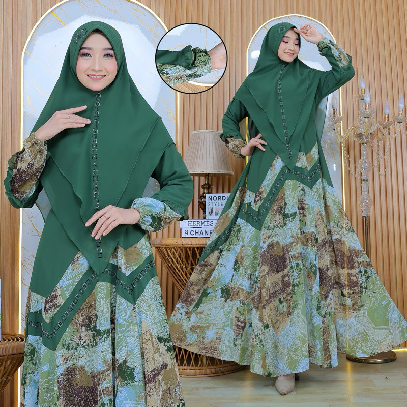 Dress Jubah Setelan Ghamus Gamiz Jumbo Perempuan Longdress Maxy Ibu-Ibu Dres Kondangan Ibuibu Bisa C