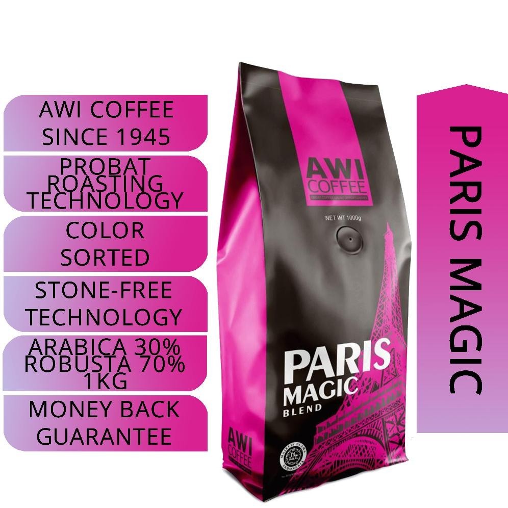 

(PRODUK) Awi Kopi Paris Magic Blend 1 Kg Biji | Roasted Coffee Beans | Arabica Robusta Premium Cafe Blend TERLARIS