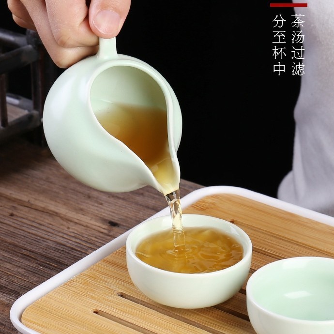 

Chinese Tea Pot Set Travel Kung Fu Tea Pot Set Ceramic Gift Box Type-F