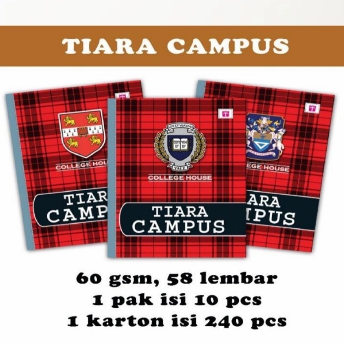 

Wow Buku Tulis Tiara 58 Lembar /Tiara Campus Kwarto ( 1 Pack 10 Buku ) Trendi