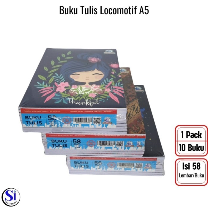 

Gilaa!!! Buku Tulis Locomotif A5 58 Lembar 1 Pack Isi 10 Pcs Hot Sale