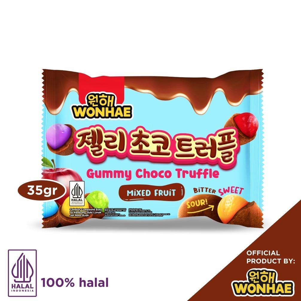 

Wonhae Gummy Choco Ball Truffle Mixed Fruit 35gr by Mujigae / Coklat Jelly Jeli Rasa Buah