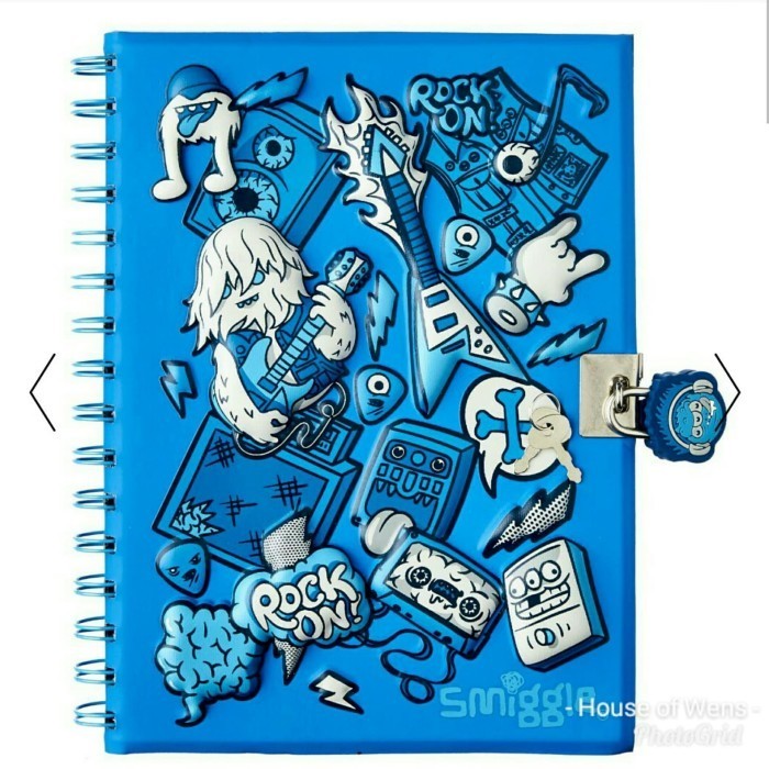 

Star Smiggle A5 Rocks 3D Lockable Notebook - Diary Kunci Smiggle Trendi