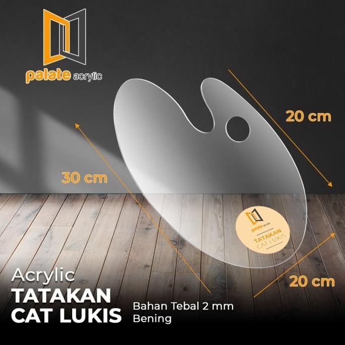 

sto Acrylic Palette | Palet Bening Akrilik Tempat Cat 30 x 20 cm Merk MC 2