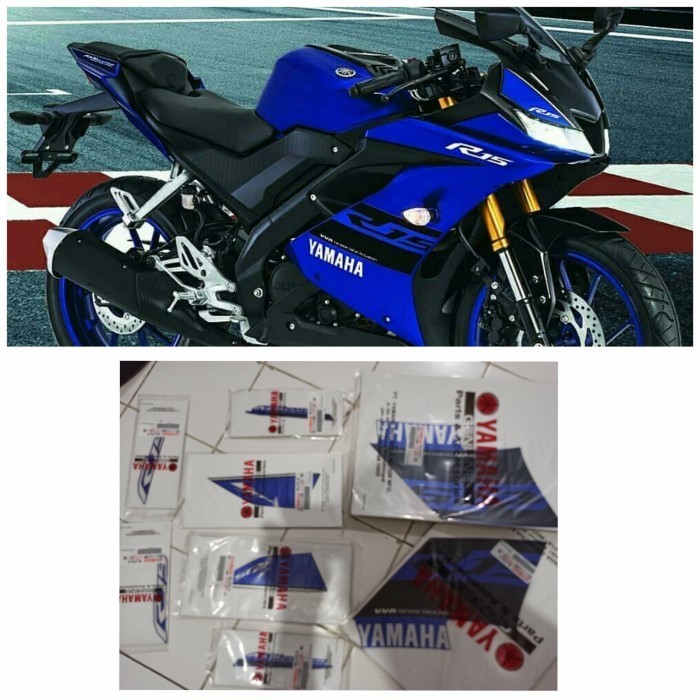 Striping Original Yamaha R15 V3 Hitam Biru 2018 2019
