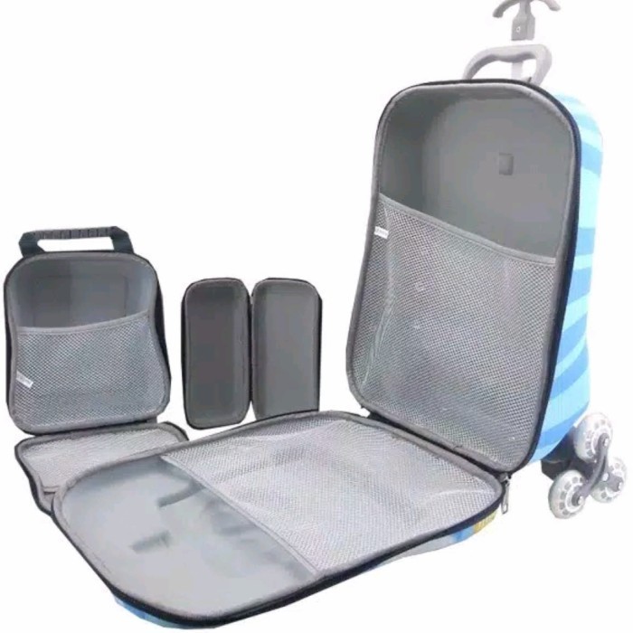 Baru Promo Tas Anak Trolley 3 Roda Karakter Spiderman 3D Timbul Blt03