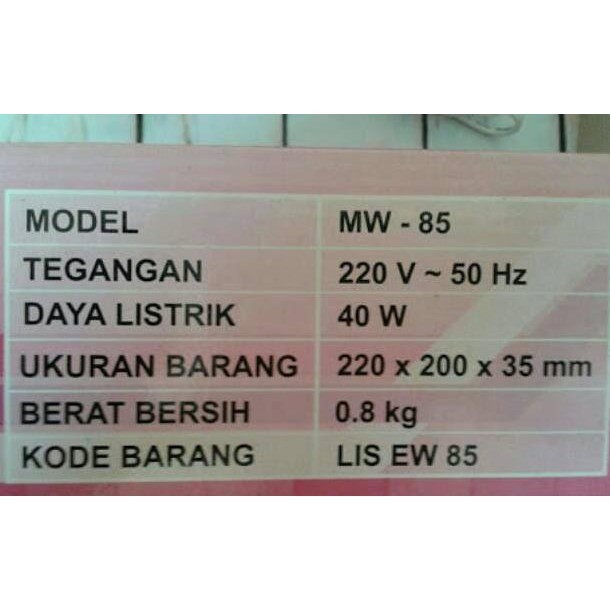 Murah Maspion Warmer Mw-85 Penghangat Pemanas Makanan Minuman Maspion