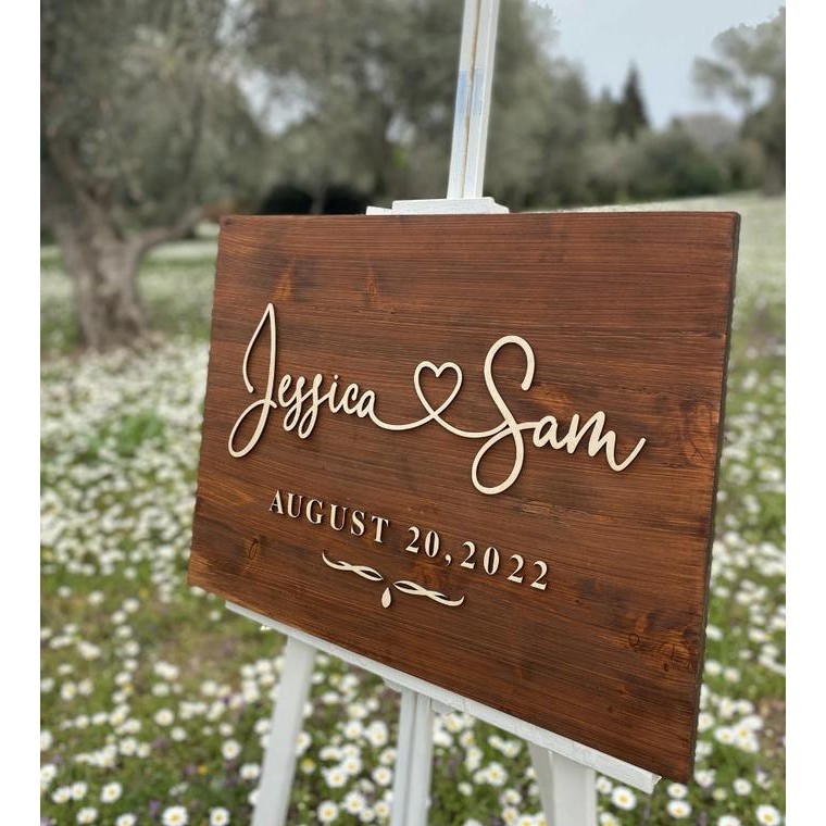 Custom Welcome Sign Kayu | Welcome Sign Wedding Dekorasi Engagement