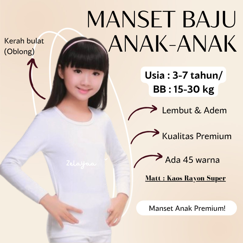 Manset baju anak kaos oblong rayon super premium