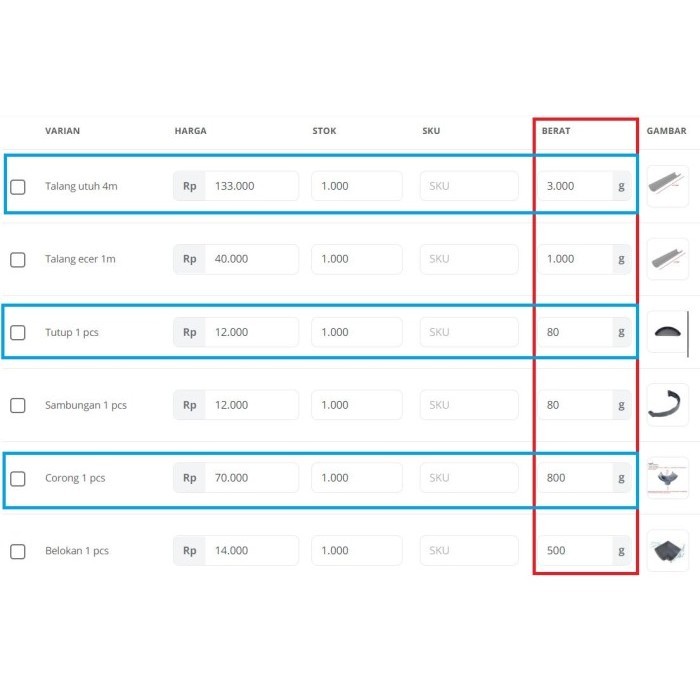 TALANG AIR PVC LANGGENG HR 8" 8 INCH 4 METER 4M SETENGAH 1/2 LINGKARAN
