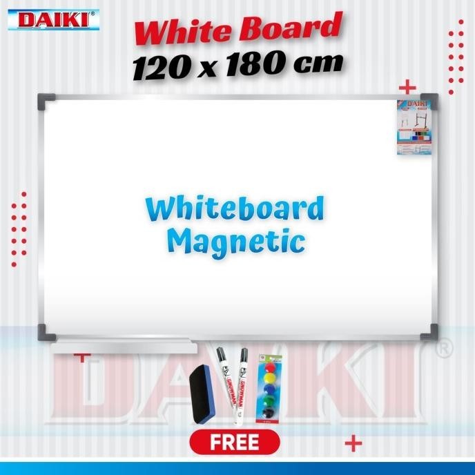 

Papan Tulis / Whiteboard Magnetic Daiki Gantung Uk 120X180 Cm
