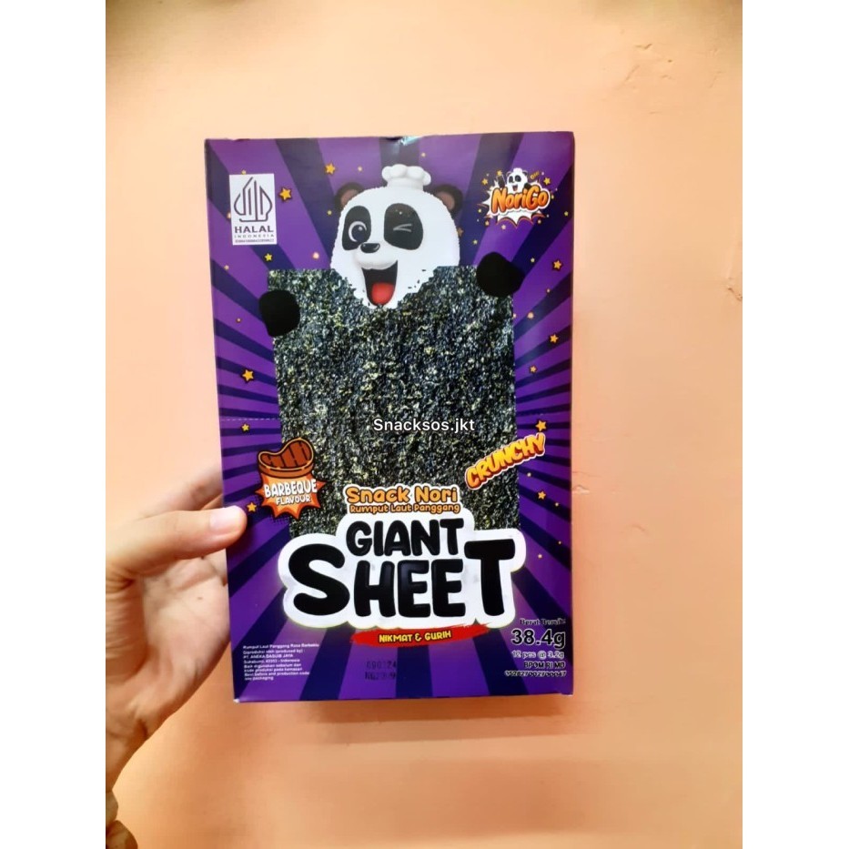

Norigo Nori Snack Giant Seaweed Sheet Nori Go Original / Bbq / Pedas