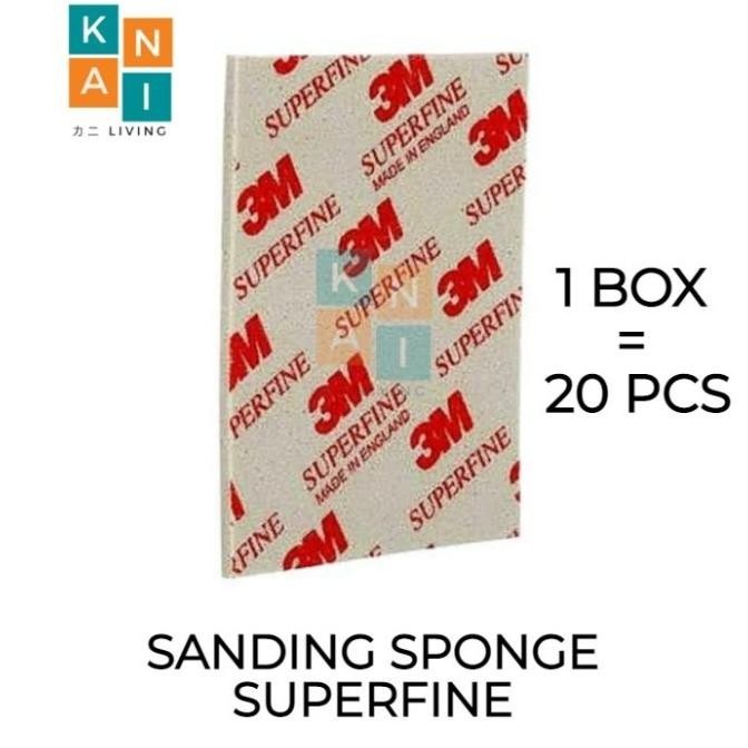 New | Promo 3M Sanding Sponge Superfine Box 20Pcs - 11.5 X 14 Cm - Amplas Gundam