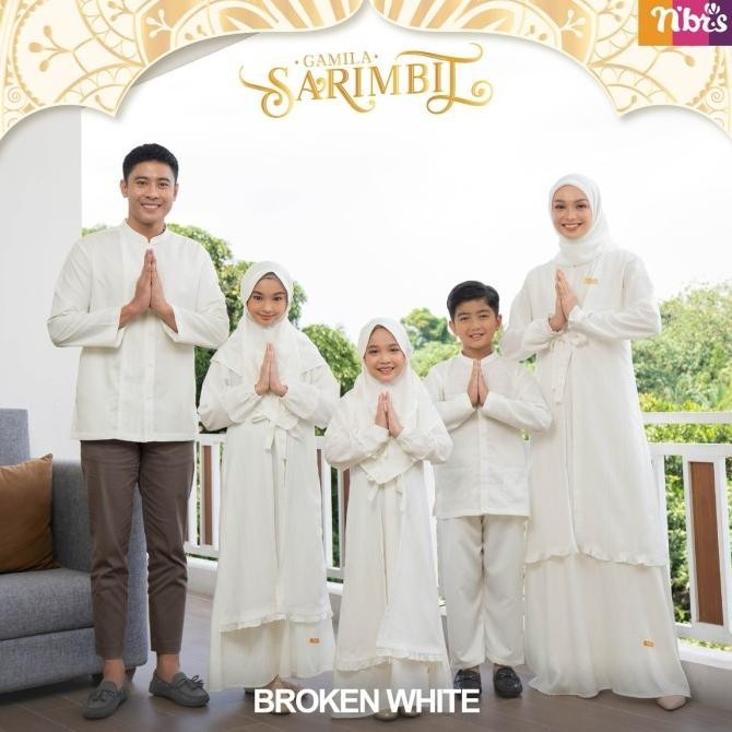 Sarimbit Nibras Family Gamila Warna Putih Tulang Baju Lebaran Keluarga Berkualitas