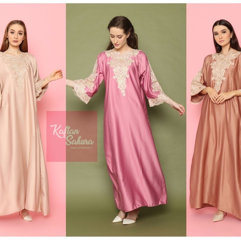 Kaftan Longkaftan Abaya Lowo Drss Kaften Cewek Lebaran Keftan Longdress Baju Muslim Panjang Bju Gmis