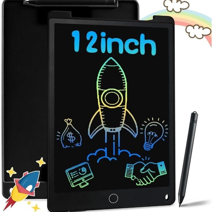 Baru Colorful 12 Inch papan tulis belajar anak lcd writing tablet - '10 INCH BIRU, 1 WARNA ,.
