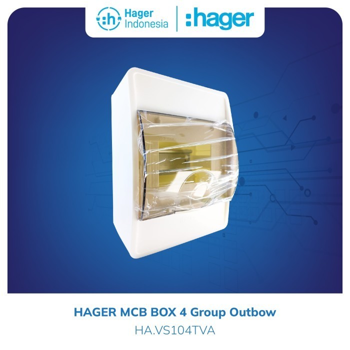 Hager Box MCB 4 Group Outbow Transparant - VS104TVA