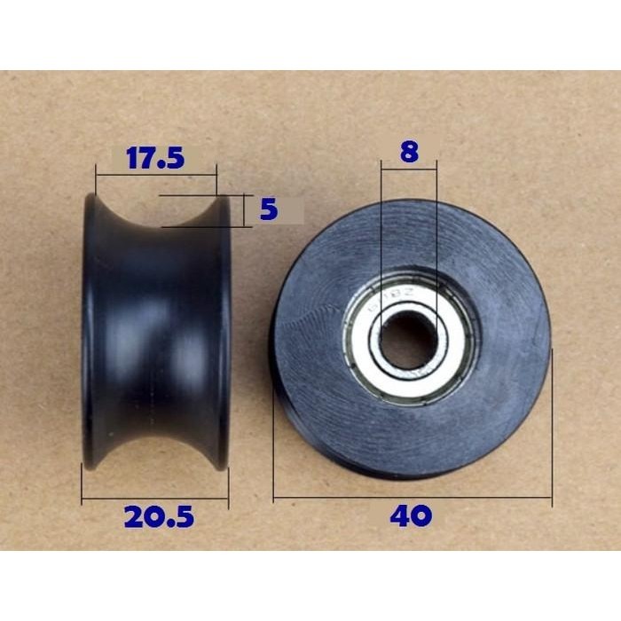 U Groove Pulley Roller Bearing / Wheel Ball Bearing Bu0840 ~ Z20 Shaft
