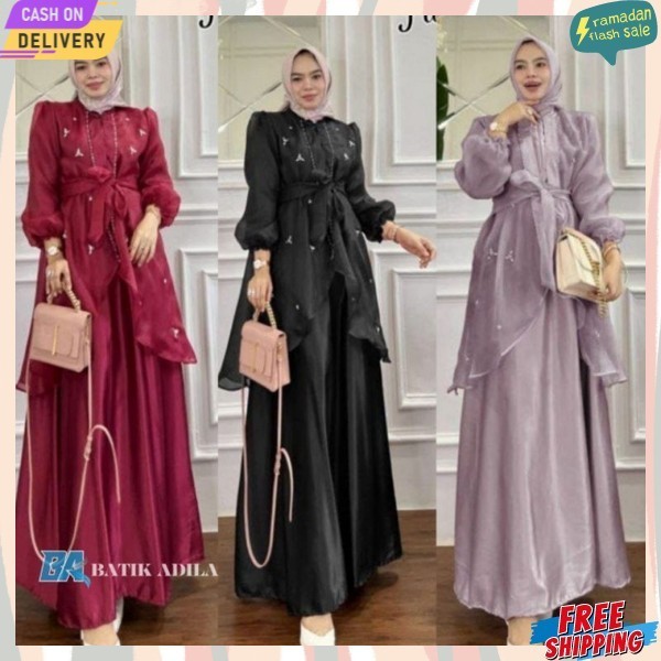 Gamis Brukat Gahmia Brokat Lebaran Gsmis Dress Syari Jumbo Buju Gam Pakean Dress Simple Elegant Juba
