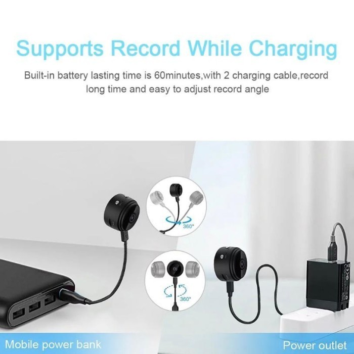 Garansi CCTV Wireless Wifi Spy IP Cam A9 Magnet Camera Kamera Mini Full HD