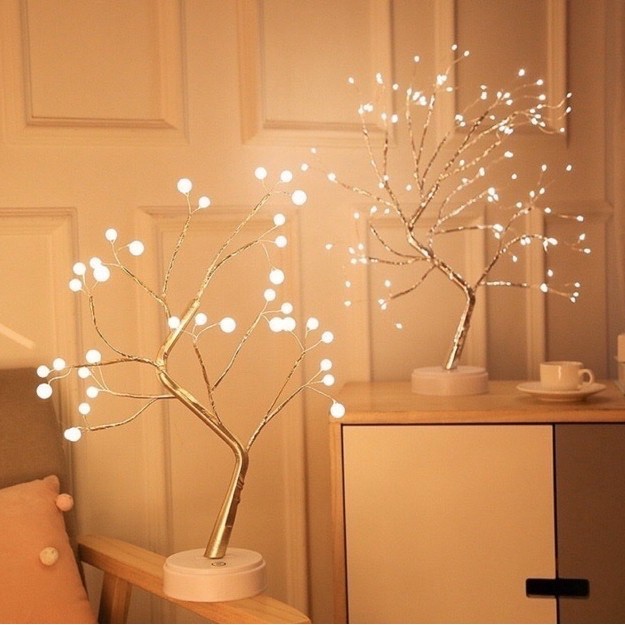 PEARL & COPPER TREE LAMP / POHON LAMP / RANTING POHON LAMPU