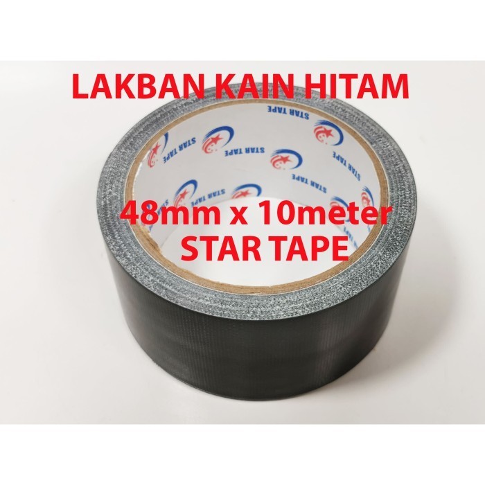

LAKBAN KAIN HITAM 48MM X 10 METER STAR TAPE CLOTH TAPE - HITAM BEST SELLER