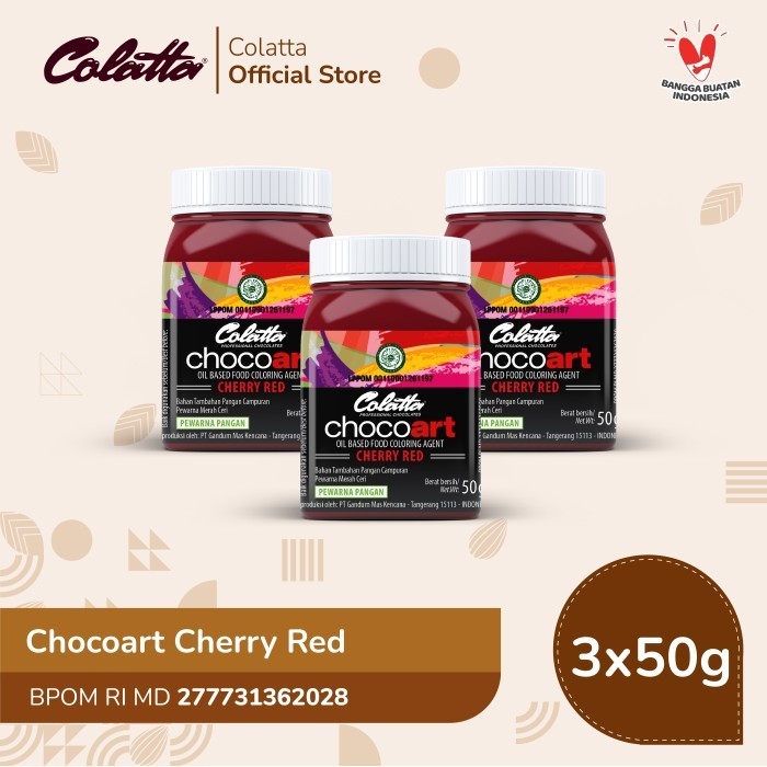 

Terbaru Bundling Colatta Chocoart Cherry Red - Pewarna Makanan 50G - Isi 3 Promo Terlaris