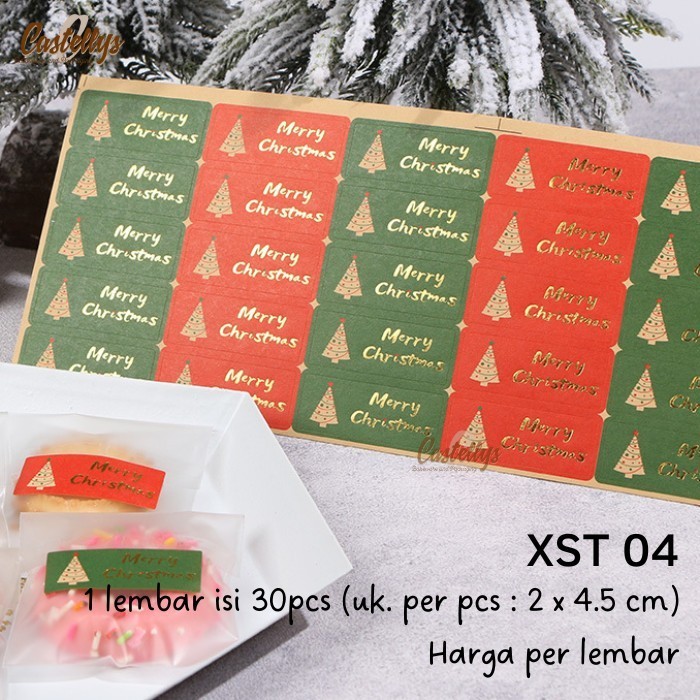 

#####] Sticker Stiker Label Natal XST04 Kue Cookies Hampers Kado Christmas