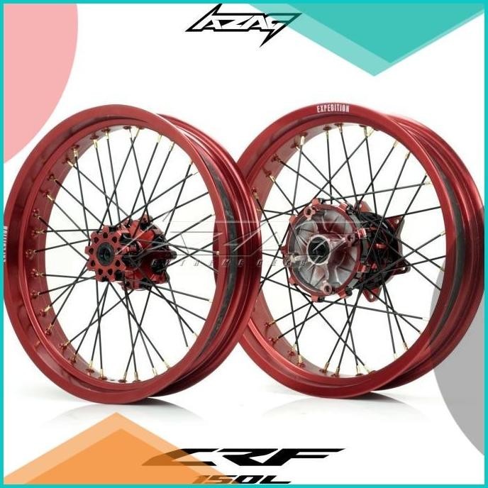 velg set motor honda crf 150 expedition red wilwood ring 17 supermoto