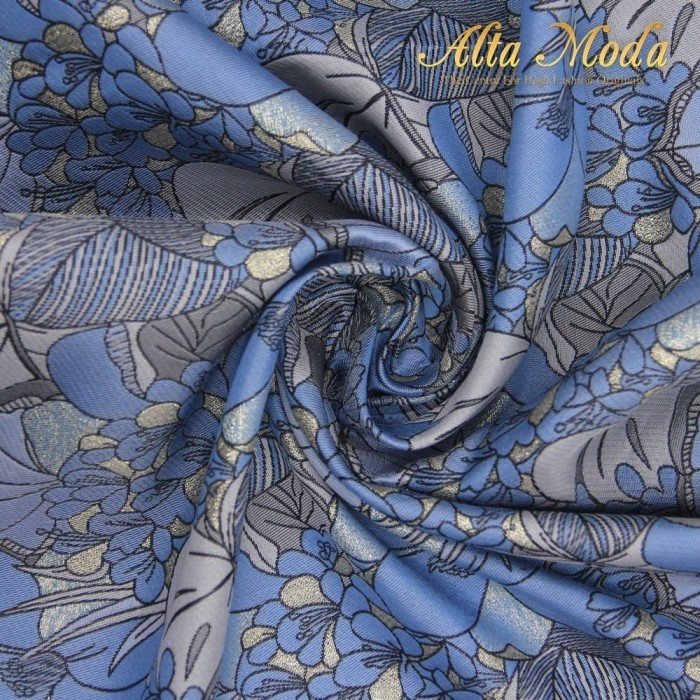 Kain Jacquard Motif Petals Flower Biru Muda (1M) (Alta Moda)