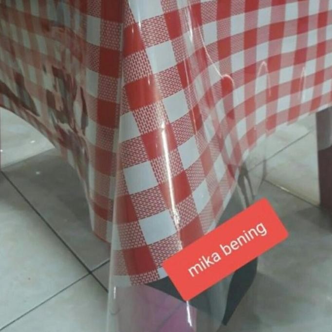Taplak Meja Makan Plastik/Plastik Mika Bening Tebal +