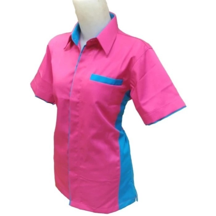 BARANG TERLARIS BAJU SERAGAM TOKO WARNA PINK MERAH MUDA RESTORAN KARYAWAN TOKO KAIN READYY