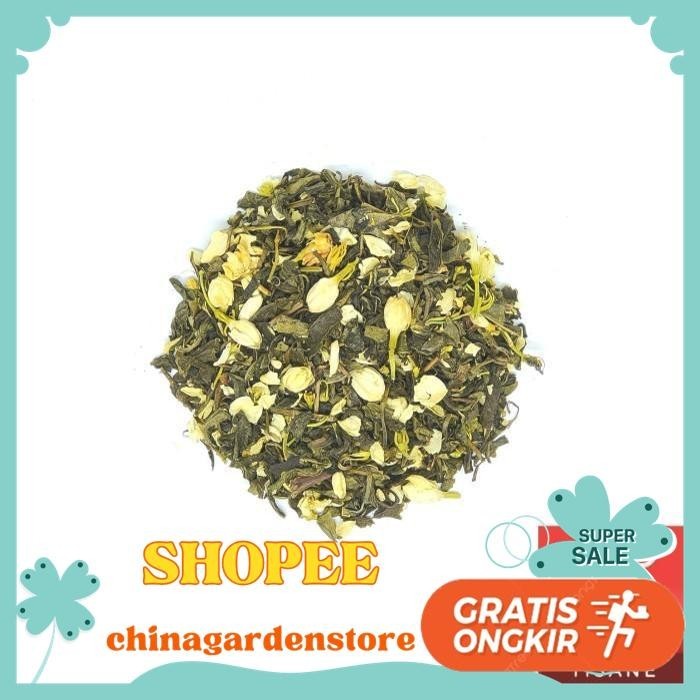 

WHITE JASMINE TEA BLEND - TEH HIJAU MELATI /JASMINE GREEN TEA 100 GRAM PRODUK TERBAIK