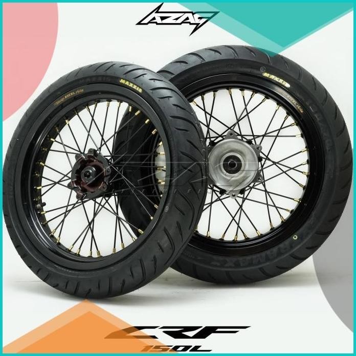 ban set motor honda crf 150 ring 17 modif supermoto excel maxxis 16nov