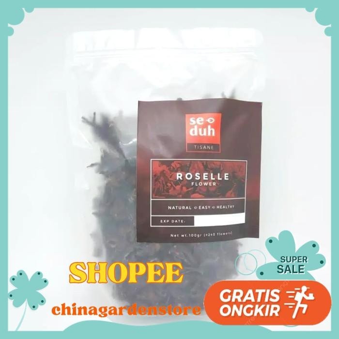 

SEDUH - BUNGA ROSELLA UNGU KERING ROSELA TEH ROSELLE TISANE 100 GRAM BEST PRODUCT