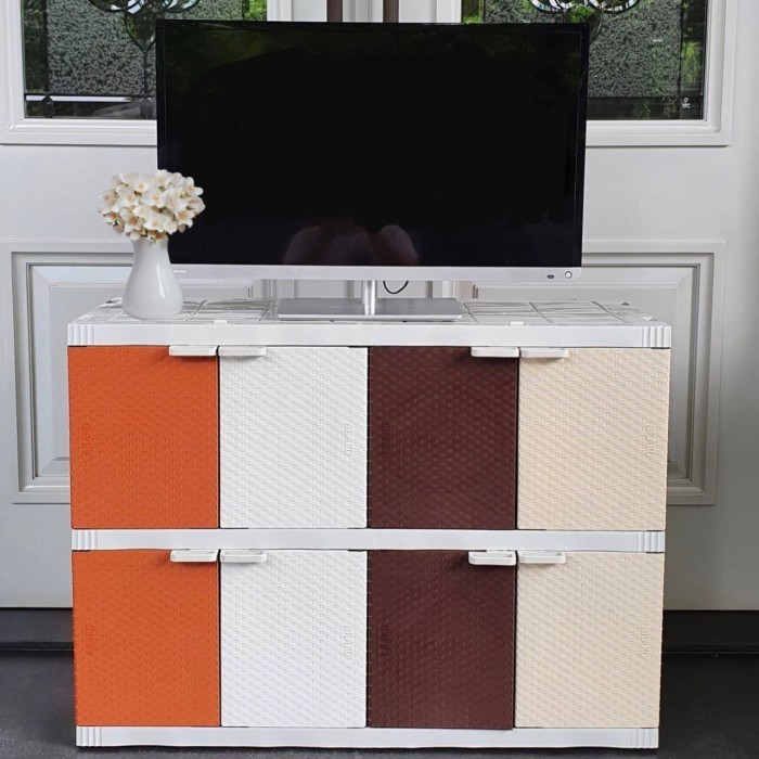 Lemari Tv Meja Tv Lemari Plastik Akako Fancy 2 Susun