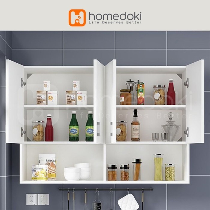 Homedoki Lemari Dinding Dapur Kitchen Set 2 Pintu Minimalis Rak