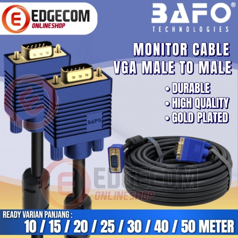 BAFO Kabel VGA Male to Male 20 Meter Gold Plated High Quality ORIGINAL